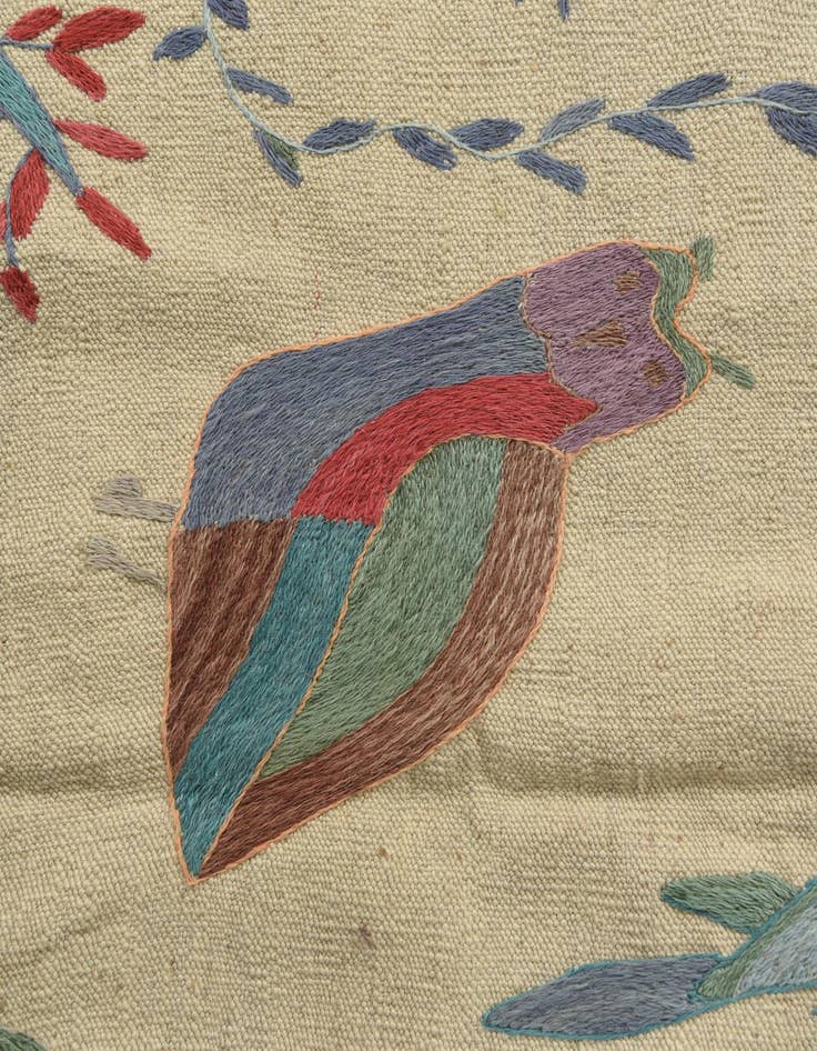 Detail image of 4' 2 x 5' 7  Hand Woven Kilim Suzani Wool Rug