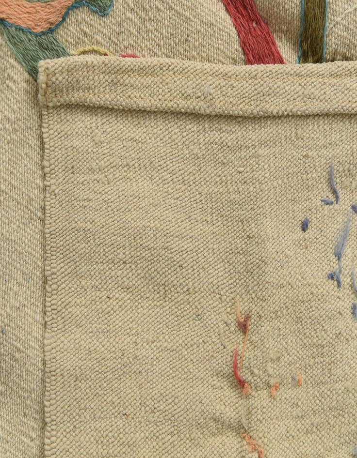 Detail image of 4' 2 x 5' 7  Hand Woven Kilim Suzani Wool Rug