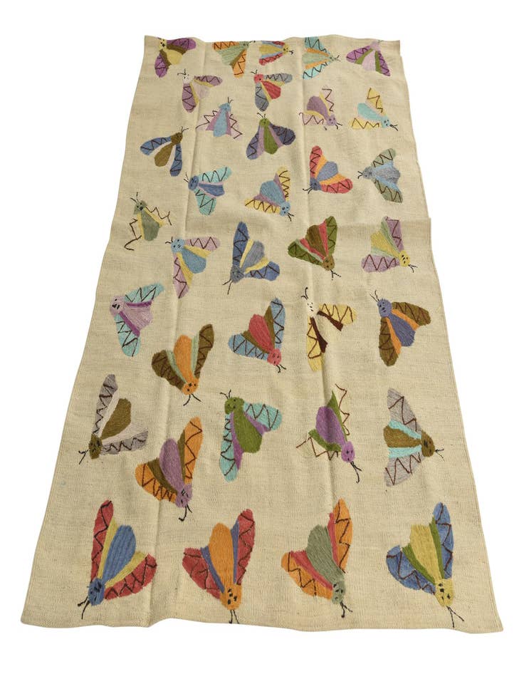 Detail image of 4' 1 x 5' 7  Hand Woven Kilim Suzani Wool Rug