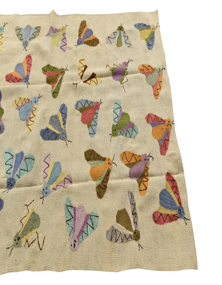 Detail image of 4' 1 x 5' 7  Hand Woven Kilim Suzani Wool Rug