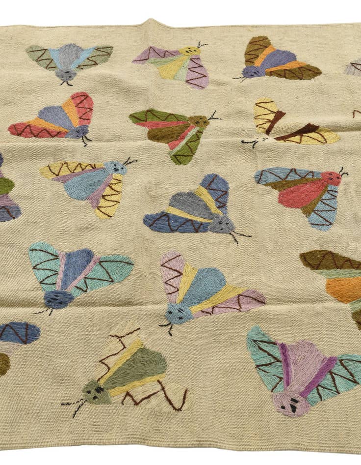 Detail image of 4' 1 x 5' 7  Hand Woven Kilim Suzani Wool Rug