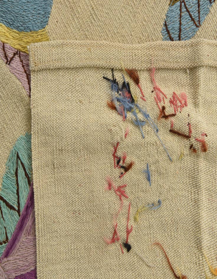 Detail image of 4' 1 x 5' 7  Hand Woven Kilim Suzani Wool Rug