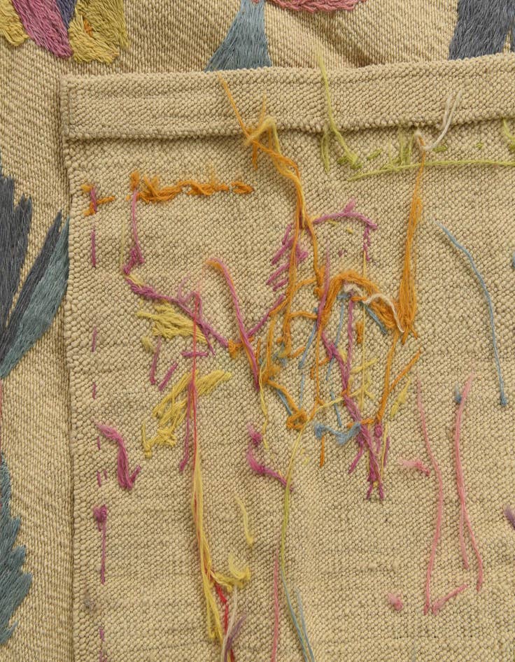 Detail image of 4' x 5' 8  Hand Woven Kilim Suzani Wool Rug