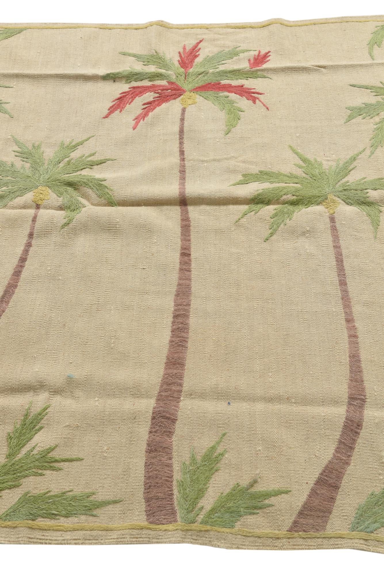 4' 10 x 6' 6 Hand Woven Kilim Suzani Wool Rug
