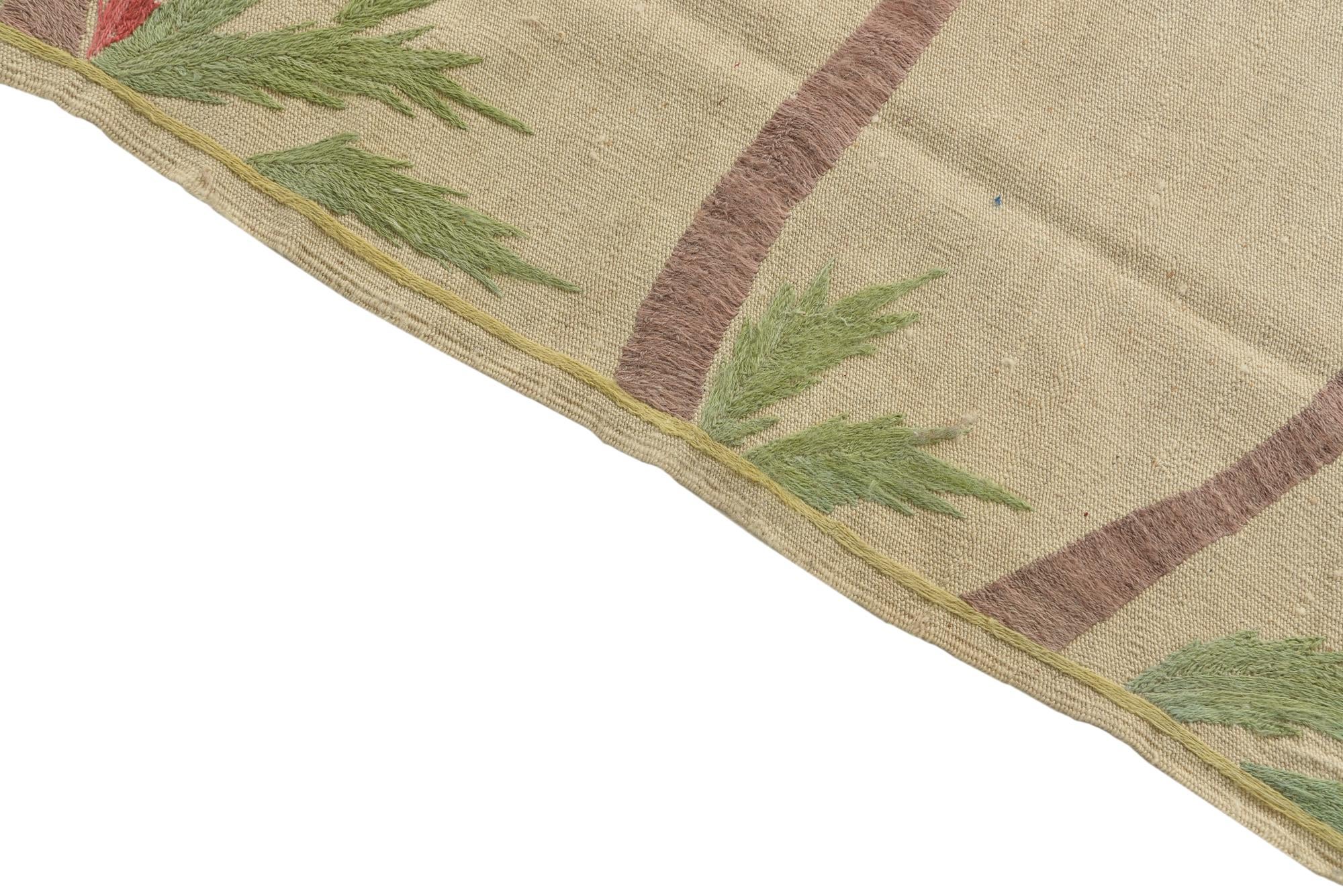 4' 10 x 6' 6 Hand Woven Kilim Suzani Wool Rug