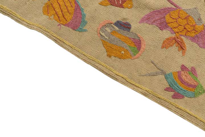 3' 5 x 4' 8 Hand Woven Kilim Suzani Wool Rug
