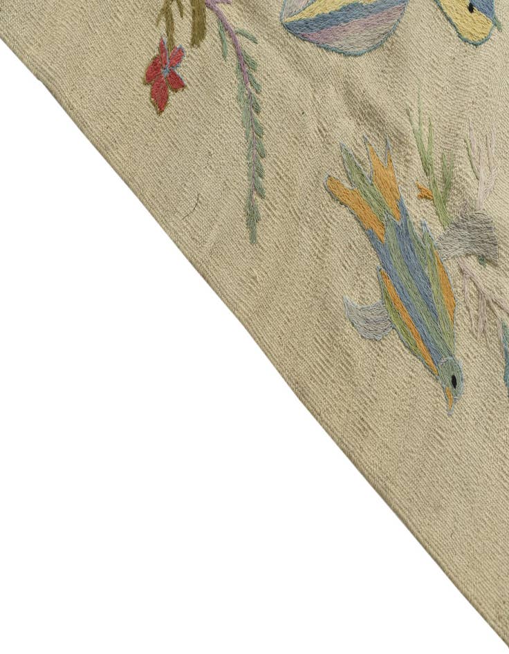 Detail image of 5' 3 x 6' 3  Hand Woven Kilim Suzani Wool Rug