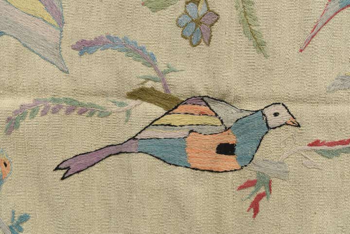 5' 3 x 6' 3 Hand Woven Kilim Suzani Wool Rug