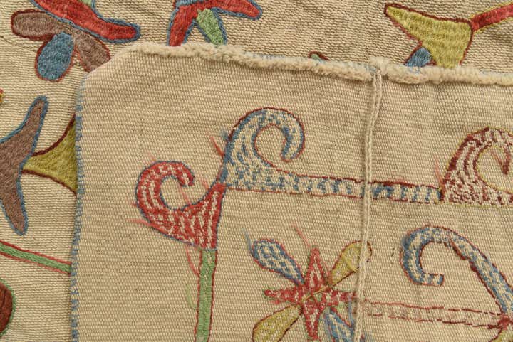 5' 7 x 7' 4 Hand Woven Kilim Suzani Wool Rug
