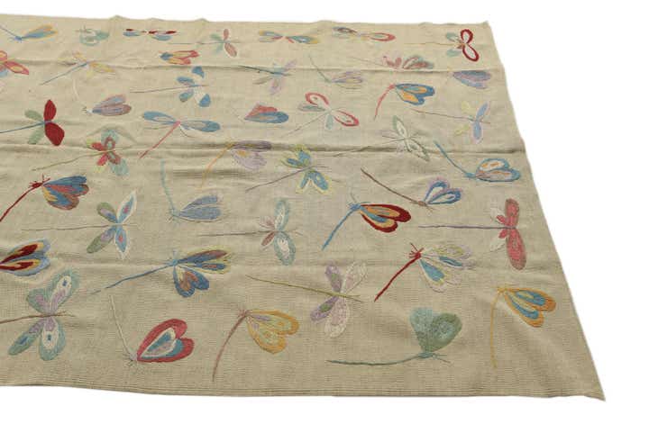 5' 10 x 7' 5 Hand Woven Kilim Suzani Wool Rug