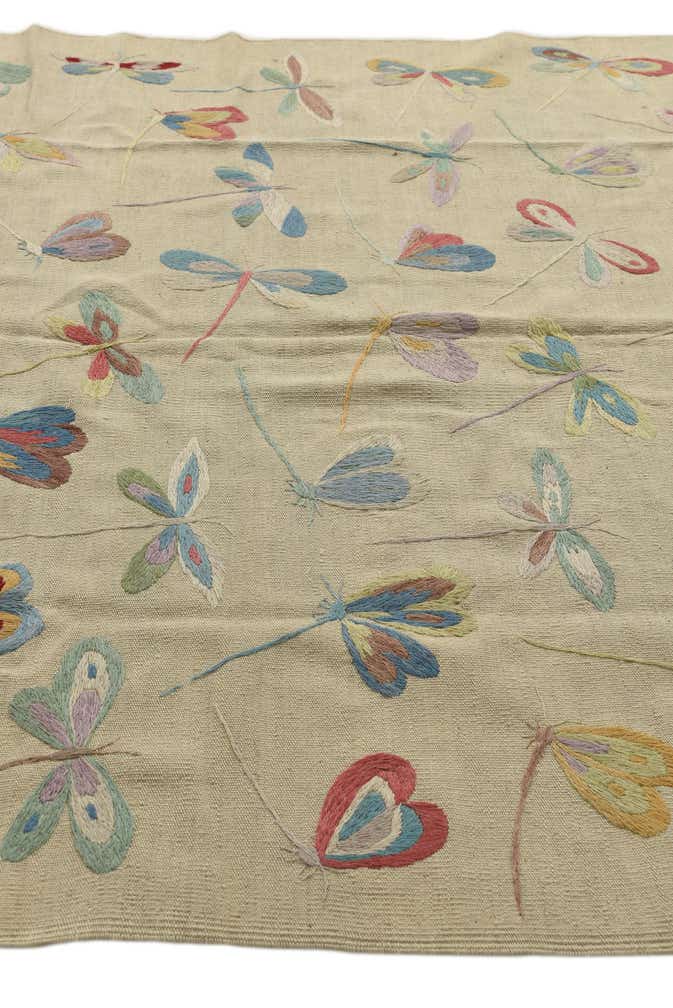 5' 10 x 7' 5 Hand Woven Kilim Suzani Wool Rug