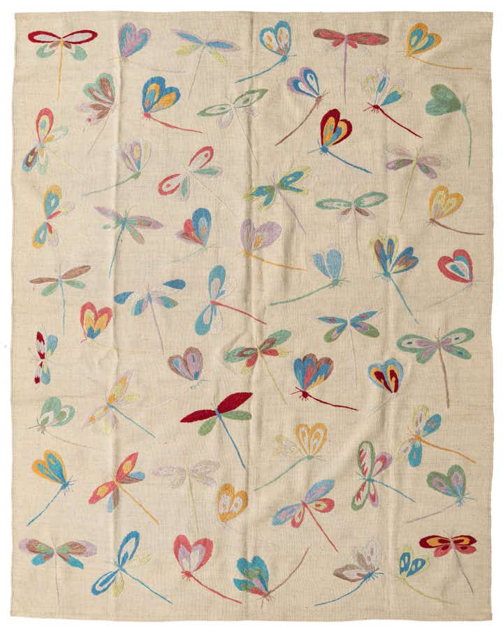 5' 10 x 7' 5 Hand Woven Kilim Suzani Wool Rug