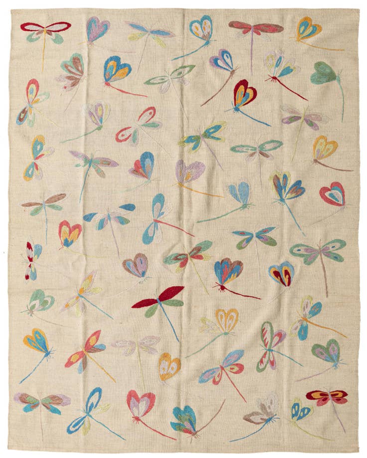 Detail image of 5' 10 x 7' 5 Hand Woven Kilim Suzani Wool Rug