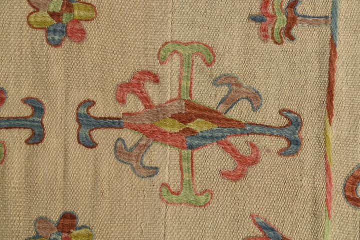 5' 9 x 7' 10 Hand Woven Kilim Suzani Wool Rug