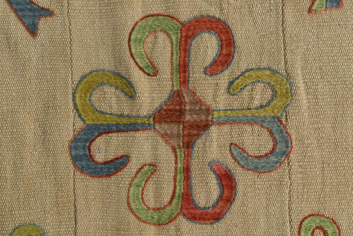 5' 7 x 7' 9 Hand Woven Kilim Suzani Wool Rug