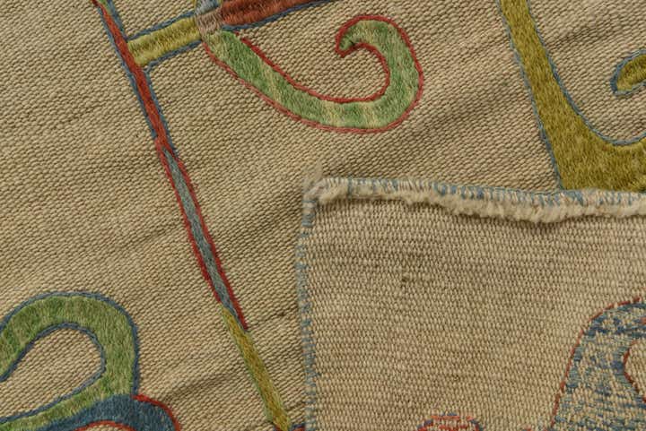 5' 7 x 7' 9 Hand Woven Kilim Suzani Wool Rug