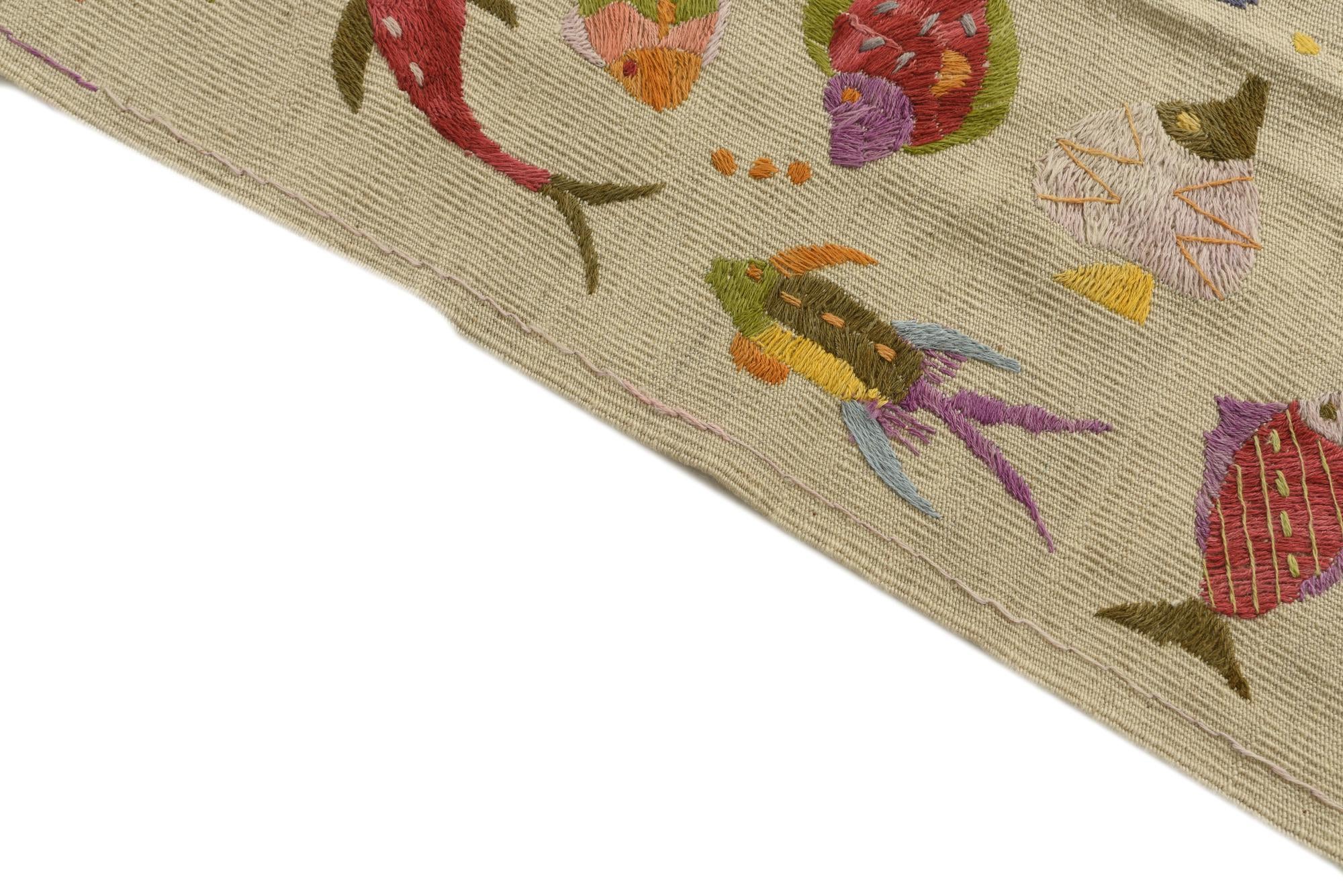 5' 10 x 7' 7 Hand Woven Kilim Suzani Wool Rug