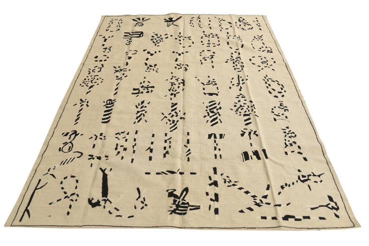 Detail image of 5' 10 x 7' 9 Hand Knotted Kilim Suzani Wool Rug