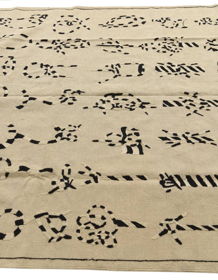 Detail image of 5' 10 x 7' 9 Hand Knotted Kilim Suzani Wool Rug