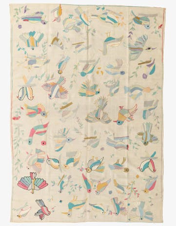 6' 5 x 9' 1 Hand Woven Kilim Suzani Wool Rug