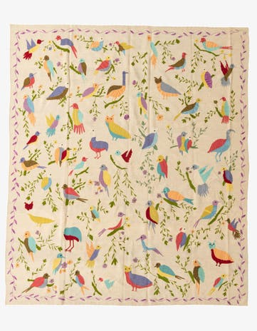 8' x 9' 4 Hand Woven Kilim Suzani Wool Rug