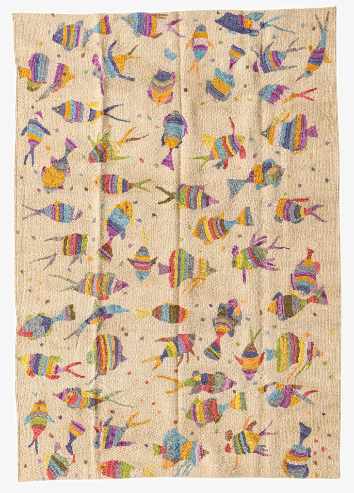 4' 2 x 6'  Hand Woven Kilim Suzani Wool Rug