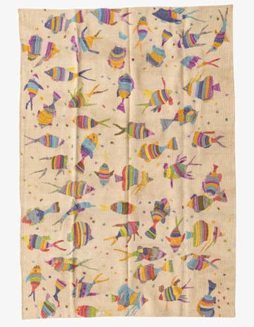 4' 2 x 6' Hand Woven Kilim Suzani Wool Rug