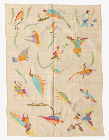 4' 2 x 5' 7 Hand Woven Kilim Suzani Wool Rug