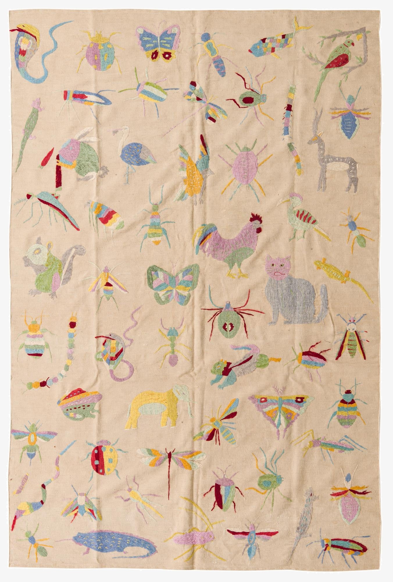 6' 3 x 9' 4  Hand Woven Kilim Suzani Wool Rug