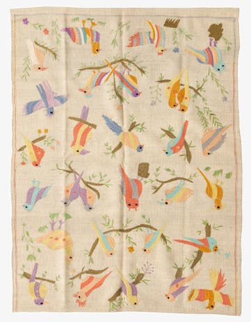 4' 2 x 5' 6 Hand Woven Kilim Suzani Wool Rug