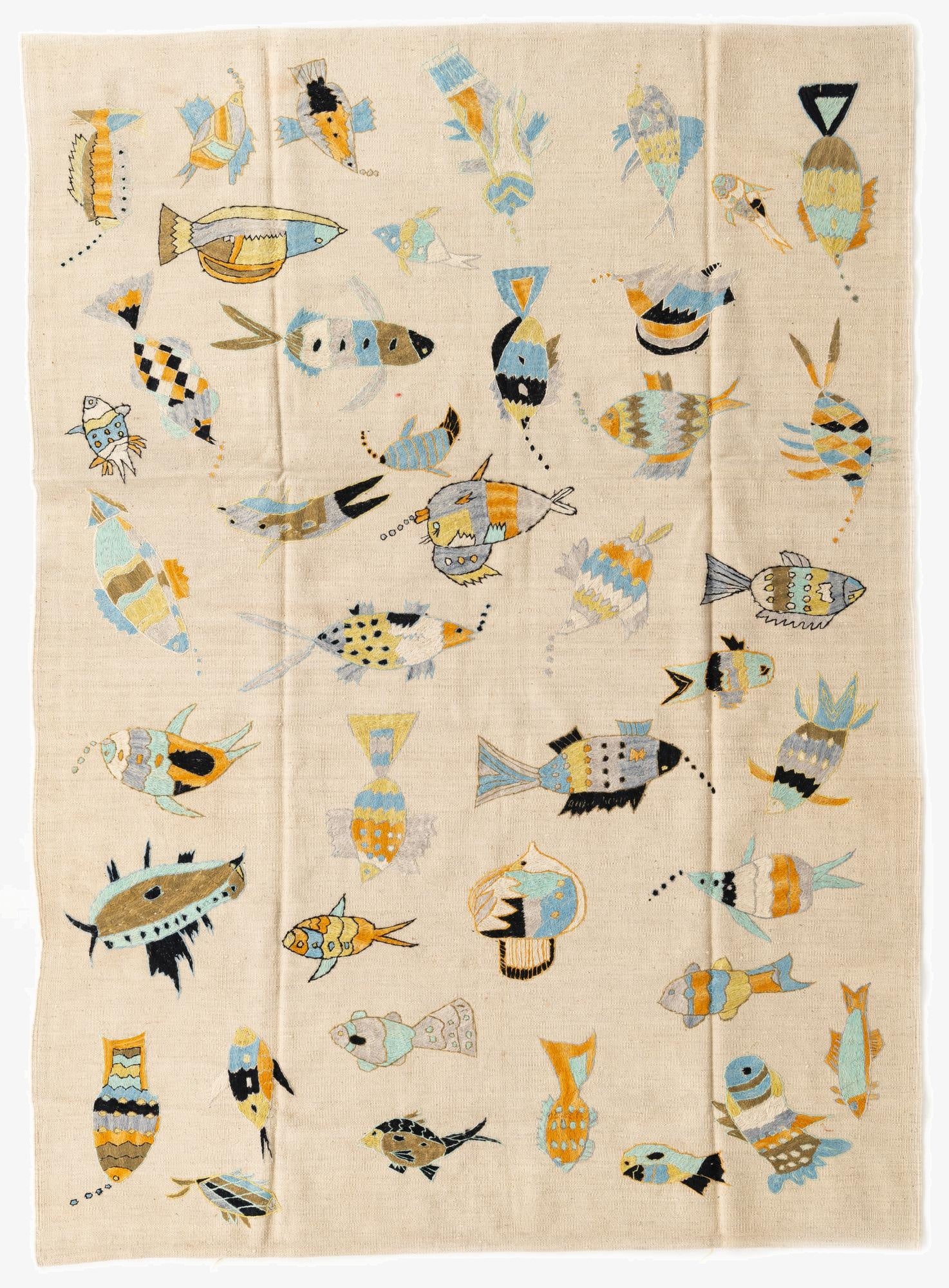 5' 8 x 7' 9  Hand Woven Kilim Suzani Wool Rug