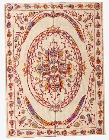 5' 5 x 7' 4 Hand Woven Kilim Suzani Wool Rug