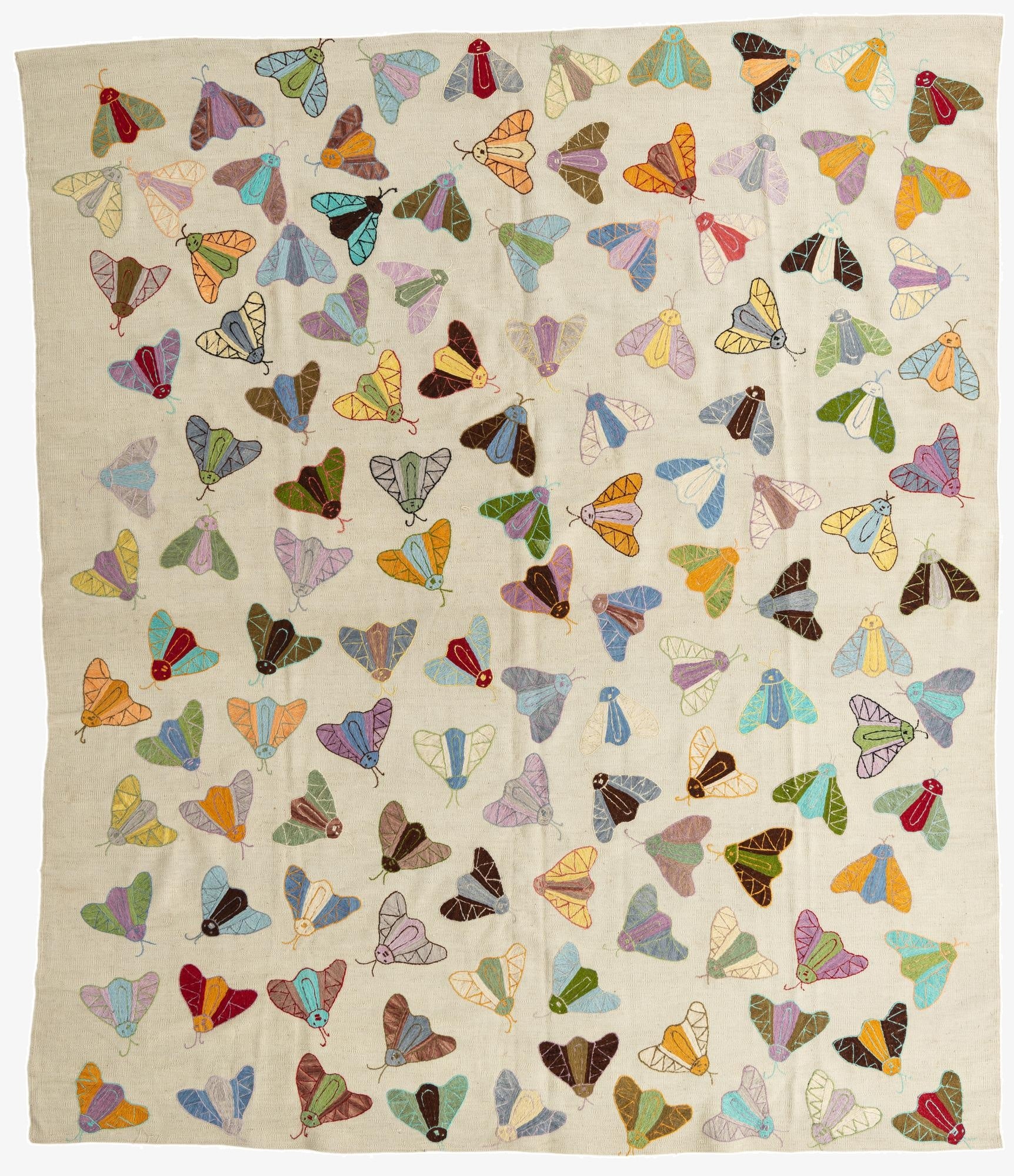 8' 1 x 9' 4  Hand Woven Kilim Suzani Wool Rug