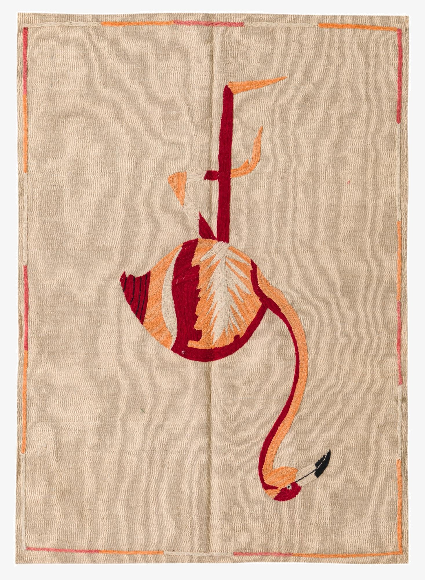 3' 4 x 4' 7  Hand Woven Kilim Suzani Wool Rug