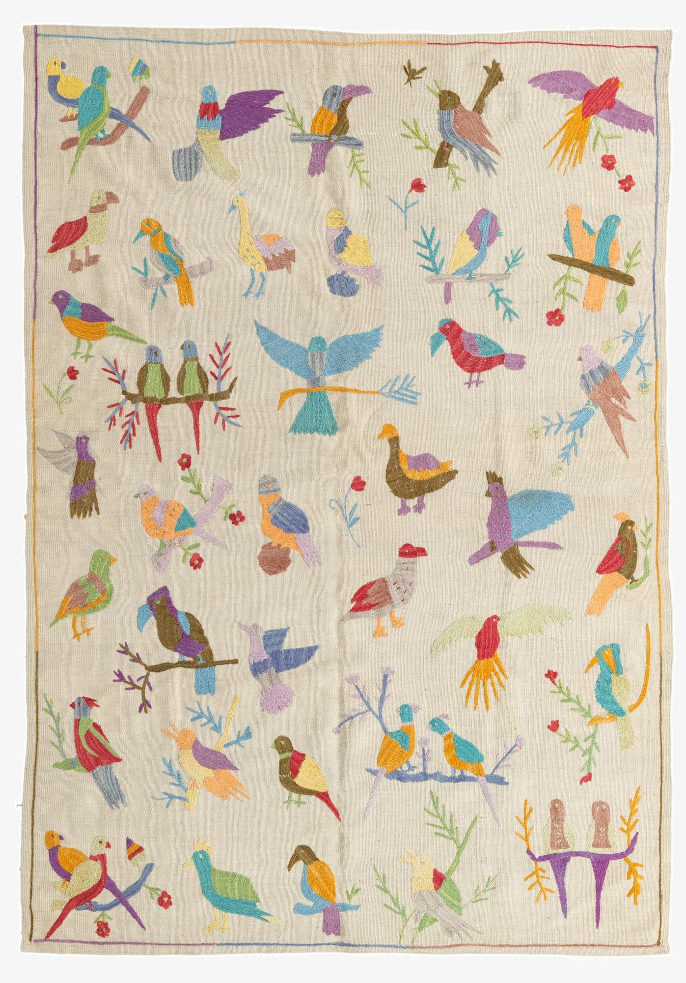 5' 7 x 8'  Hand Woven Kilim Suzani Wool Rug