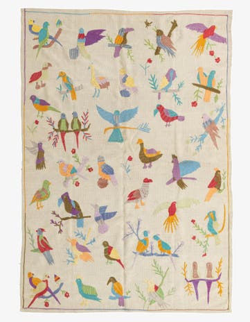 5' 7 x 8' Hand Woven Kilim Suzani Wool Rug