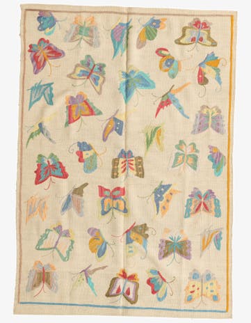 4' 1 x 5' 10 Hand Woven Kilim Suzani Wool Rug