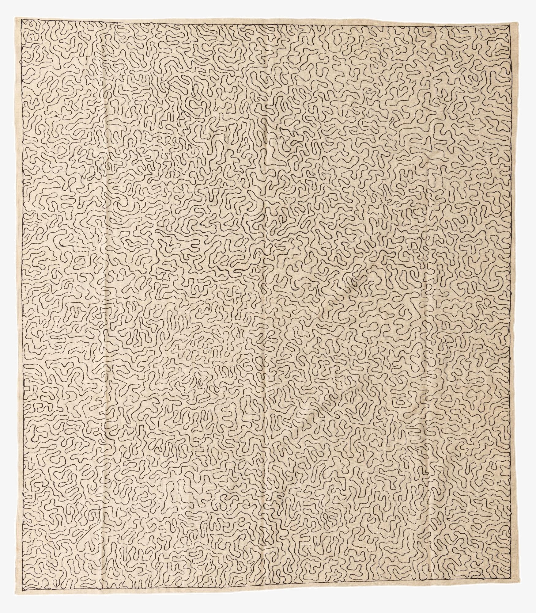 8' 4 x 9' 7  Hand Woven Kilim Suzani Wool Rug