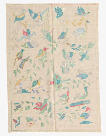 4' 1 x 5' 8 Hand Woven Kilim Suzani Wool Rug