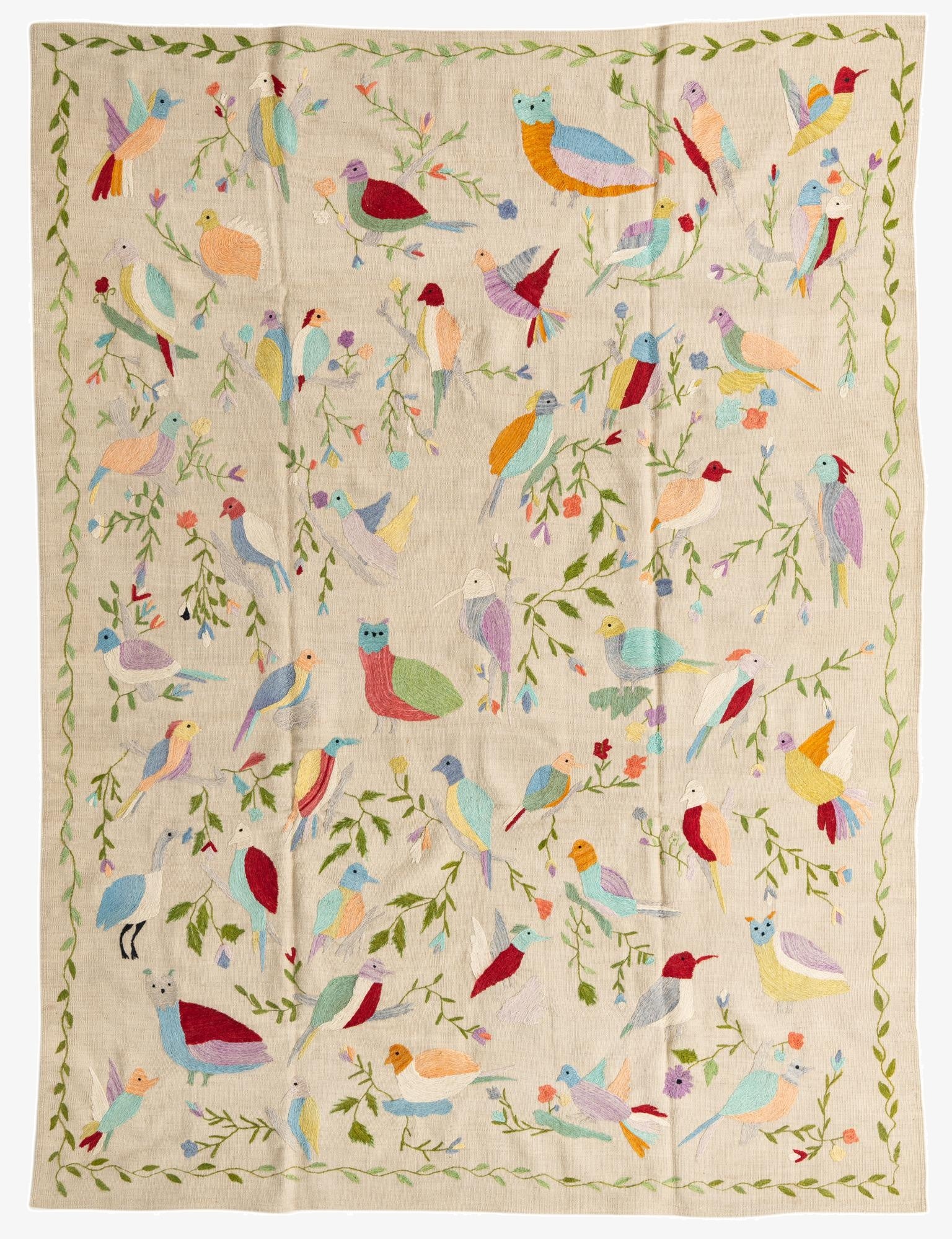 6' 9 x 9'  Hand Woven Kilim Suzani Wool Rug