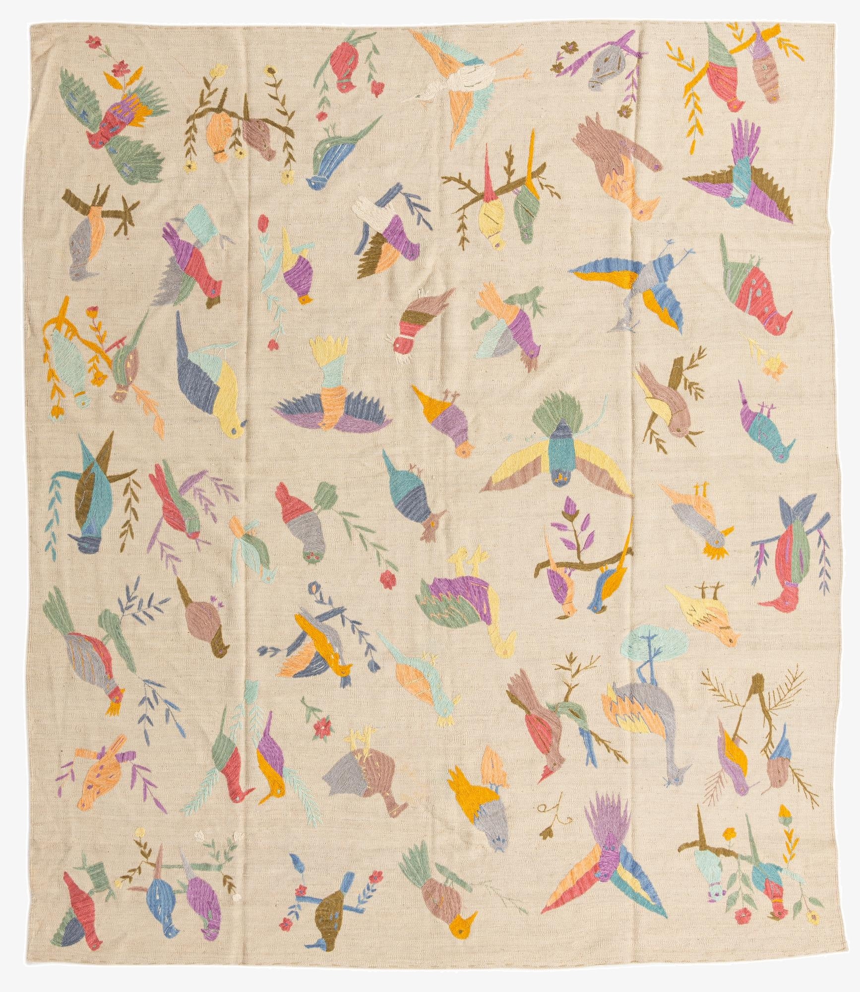 7' 9 x 9' 1  Hand Woven Kilim Suzani Wool Rug