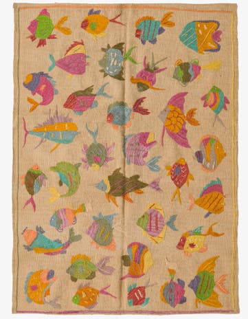 3' 5 x 4' 8 Hand Woven Kilim Suzani Wool Rug