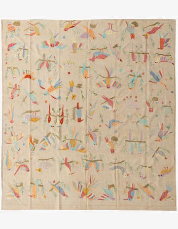 8' 5 x 9' 2 Hand Woven Kilim Suzani Wool Rug