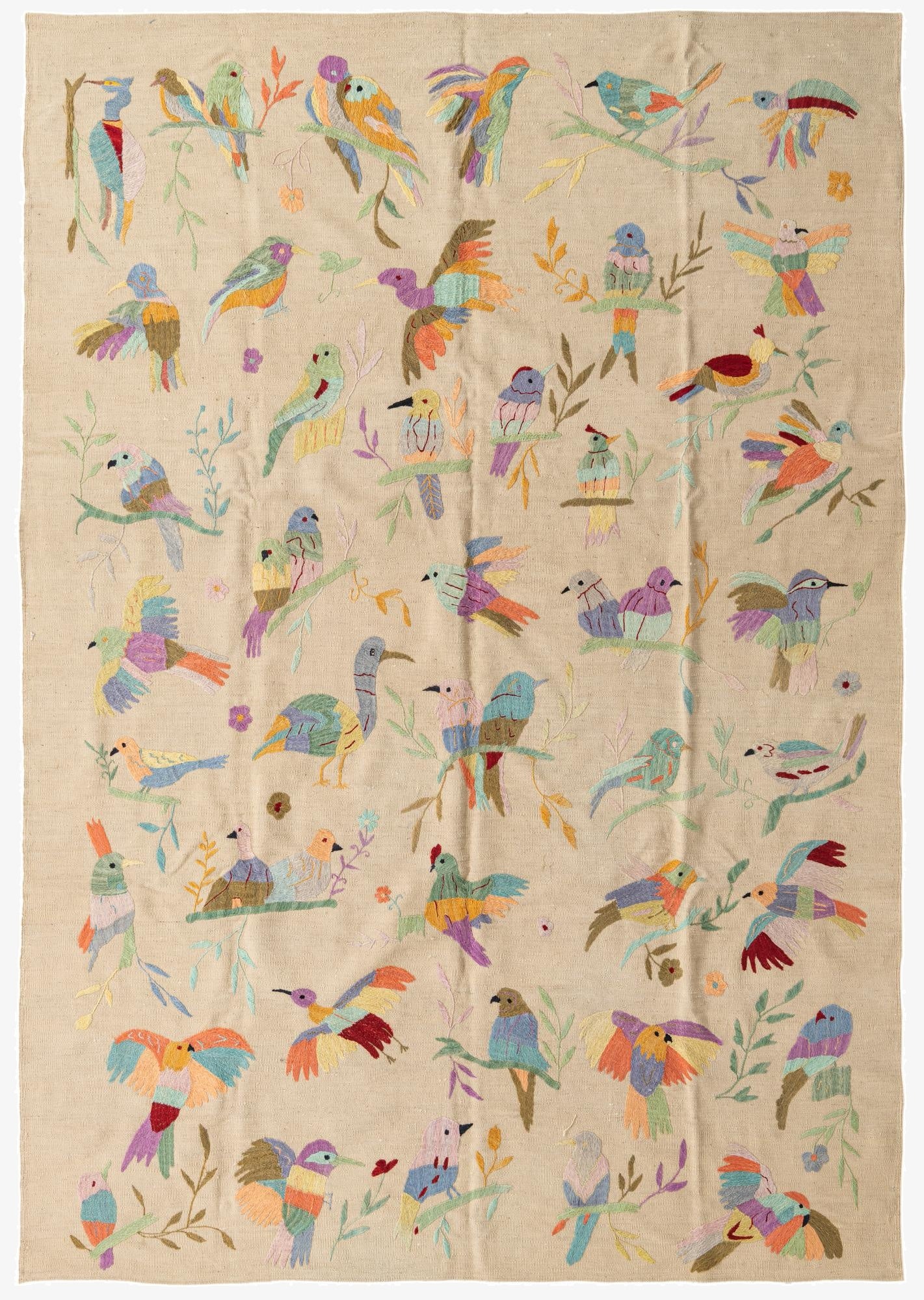 6' 6 x 9' 4  Hand Woven Kilim Suzani Wool Rug