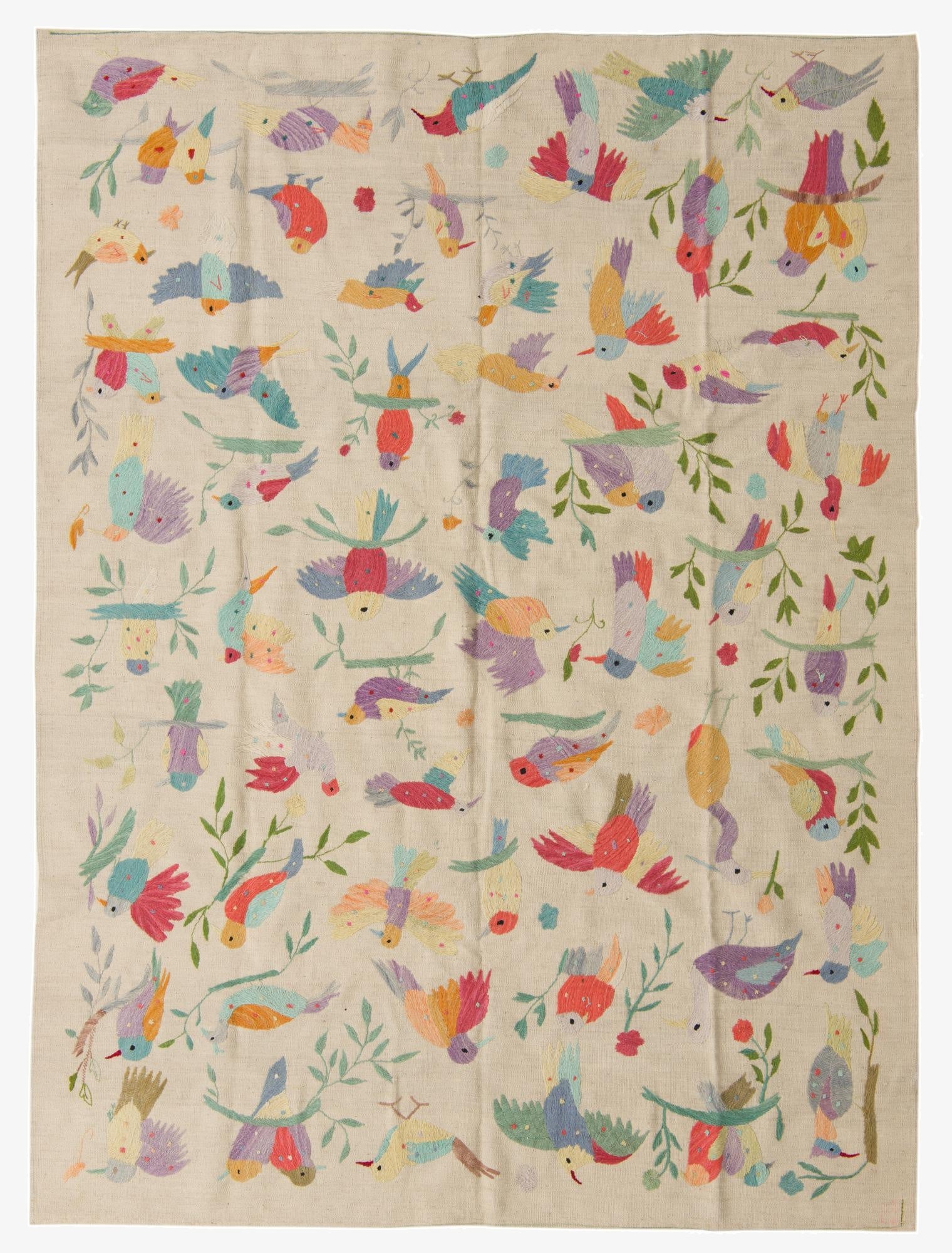 6' 8 x 8' 11  Hand Woven Kilim Suzani Wool Rug