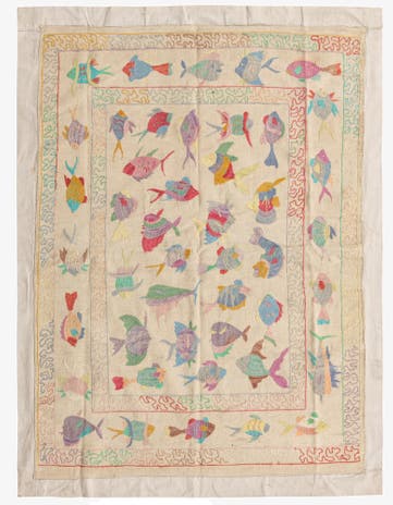 5' 2 x 7' Hand Woven Kilim Suzani Wool Rug