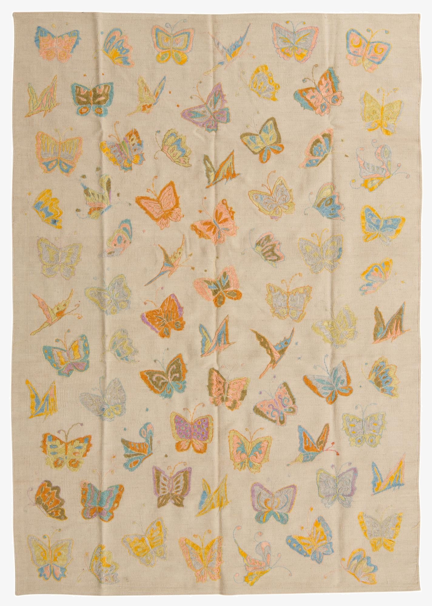 5' 7 x 7' 10  Hand Woven Kilim Suzani Wool Rug