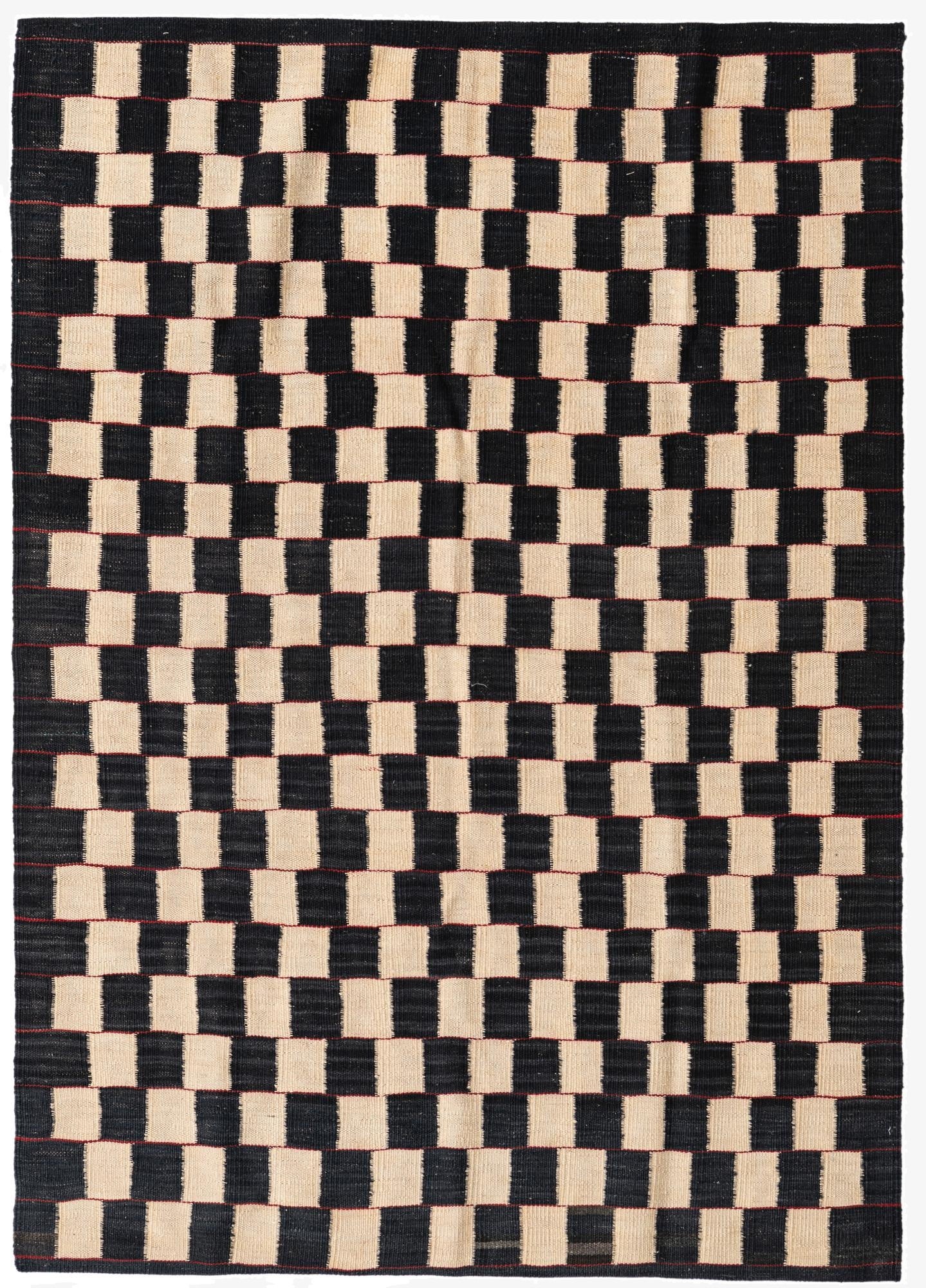 4' 1 x 5' 7  Hand Woven Kilim Suzani Wool Rug