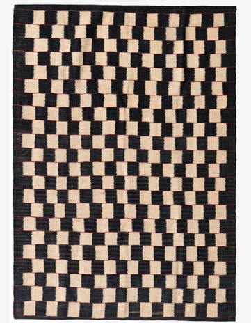 4' 1 x 5' 7 Hand Woven Kilim Suzani Wool Rug