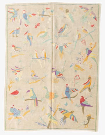 5' 4 x 7' 3 Hand Woven Kilim Suzani Wool Rug